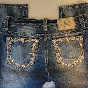 Miss Me size 30 Skinny Ankle Gold Trim Jeans